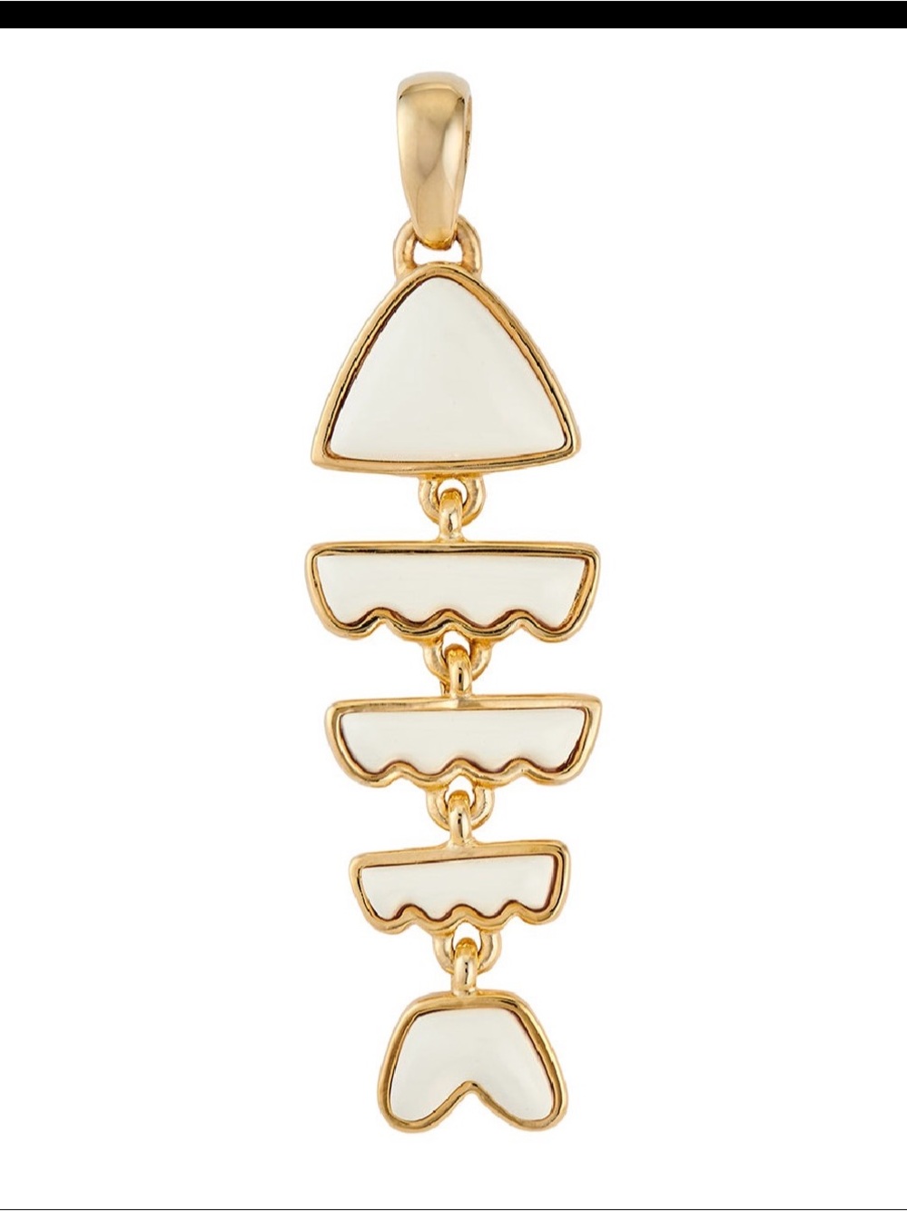 ASHA Gold dipped White Enamel Fish Necklace Pendant